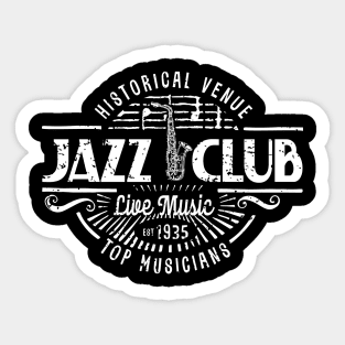 Retro Jazz Club Vintage Style Sticker